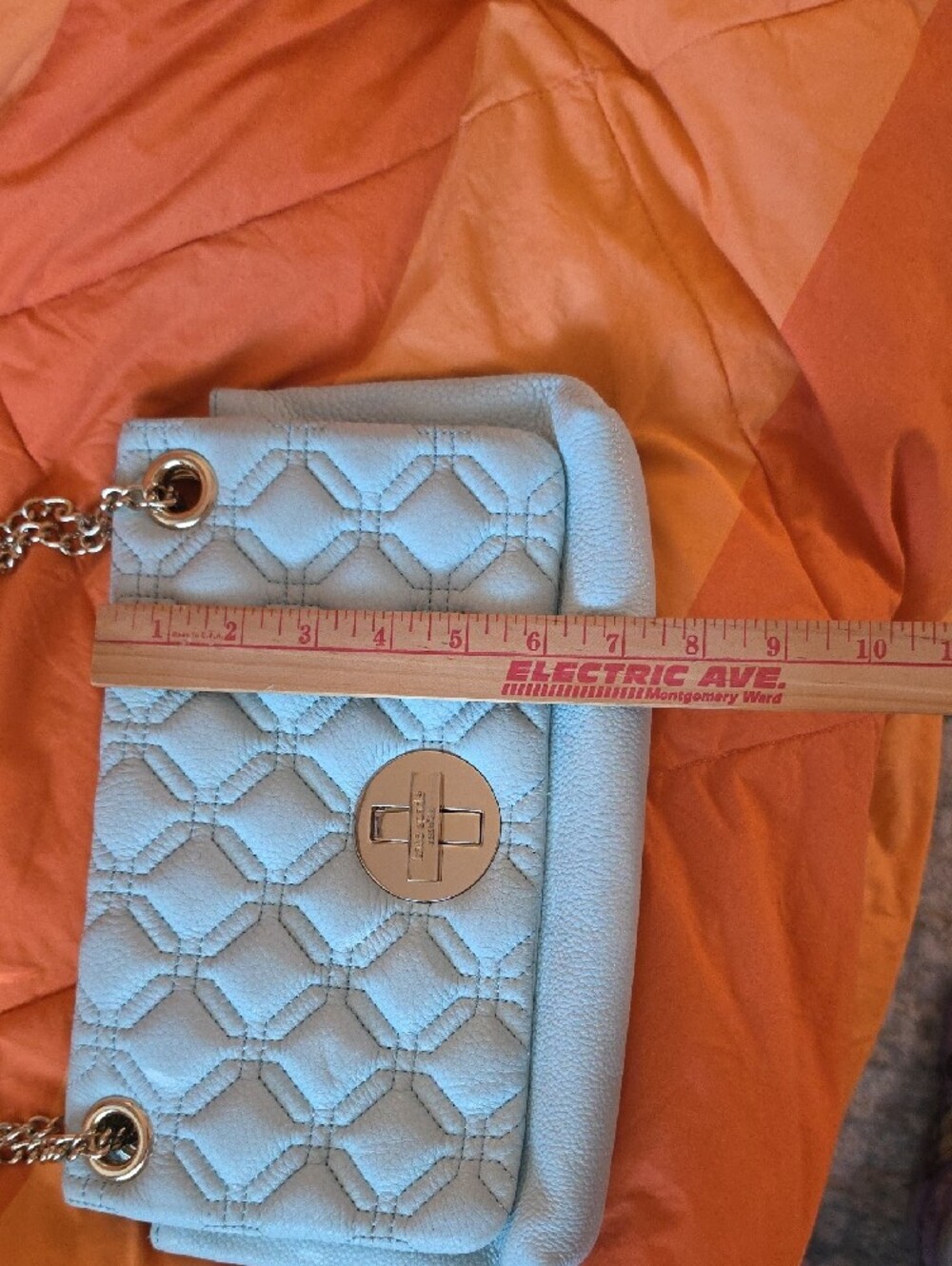 kate spade Quilted Pale Blue Shoulder Bag with Gold Hardware - Picture 12 of 13